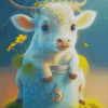 White Cow In A Mug Diamond Painting