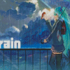 Anime Bird And Girl With Rain Diamond Painting