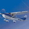 Blue And White Cessna 182 Airplane Diamond Painting