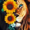 Floral Lion Diamond Painting