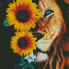 Floral Lion Diamond Painting