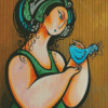 Maria Grinyo Woman With The Bird Diamond Painting