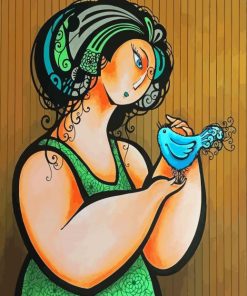 Maria Grinyo Woman With The Bird Diamond Painting