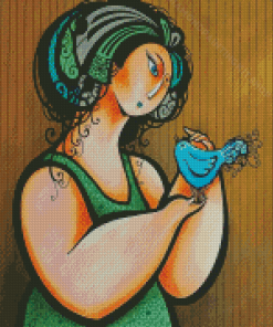 Maria Grinyo Woman With The Bird Diamond Painting