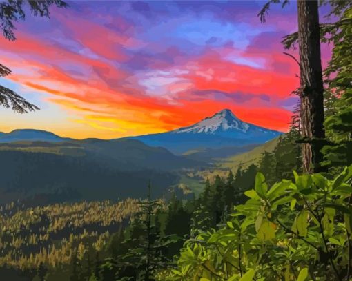 Pacific Crest Trail Sunset Diamond Painting