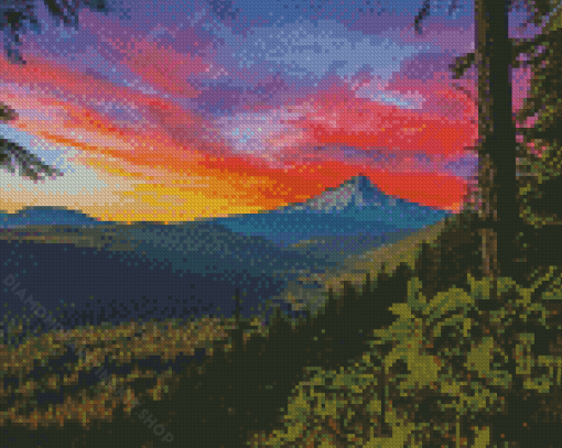 Pacific Crest Trail Sunset Diamond Painting