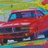 Red 1968 Dodge Charger Diamond Painting