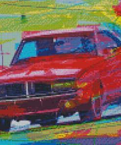 Red 1968 Dodge Charger Diamond Painting