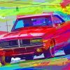 Red 1968 Dodge Charger Diamond Painting