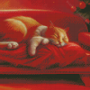 Sleepy Xmas Cat Diamond Painting