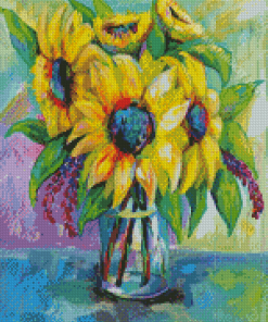 Sunflowers Vase Jeanette Vertentes Diamond Painting