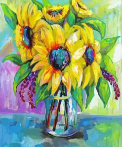 Sunflowers Vase Jeanette Vertentes Diamond Painting