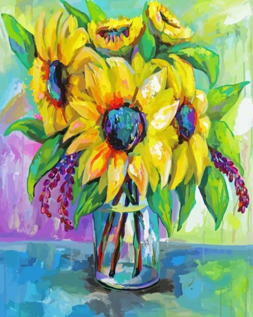 Sunflowers Vase Jeanette Vertentes Diamond Painting