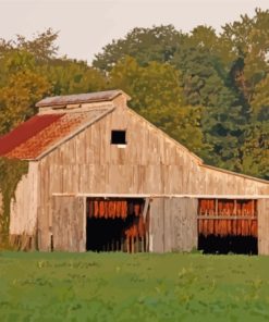 Tobacco Barn Wood Diamond Painting