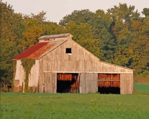 Tobacco Barn Wood Diamond Painting