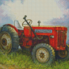 Vintage Red Farm Tractor Diamond Painting