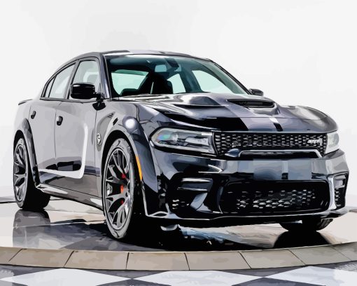 2001 Black Dodge Charger Hellcat Diamond Painting