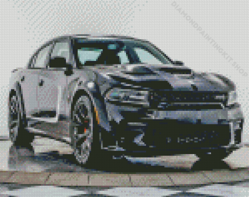 2001 Black Dodge Charger Hellcat Diamond Painting