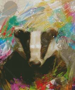 Abstract Cute Badger Diamond Painting