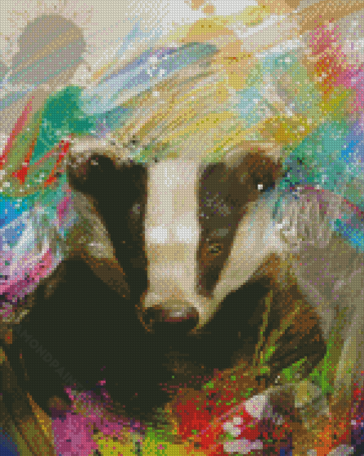 Abstract Cute Badger Diamond Painting