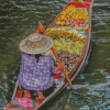 Bangkok Floating Market Fruit Seller Diamond Painting