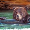 Bear In Water Art Diamond Painting