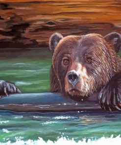 Bear In Water Art Diamond Painting