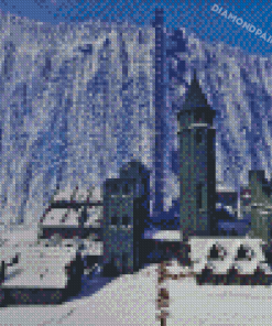 Black Castle In Snow Diamond Painting