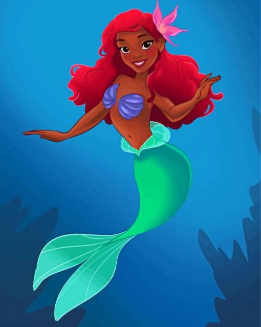 Black Mermaid Disney Princess Diamond Painting