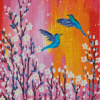 Blossom And Blue Birds Diamond Painting