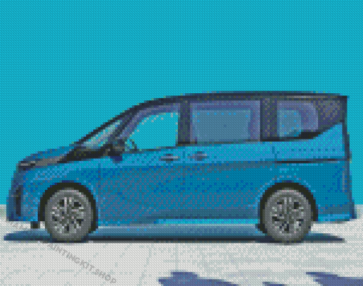 Blue Nissan Serena Diamond Painting