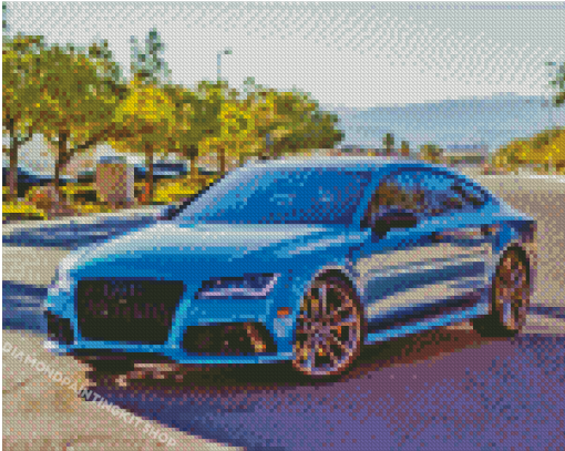 Blue Metallic Audi Diamond Painting