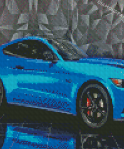 Blue Mustang Car Diamond Painting