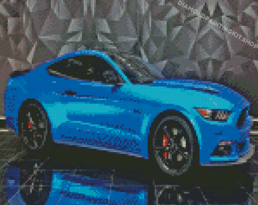 Blue Mustang Car Diamond Painting