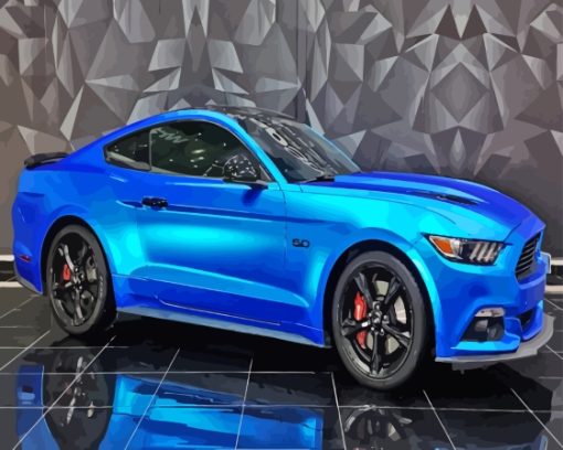 Blue Mustang Car Diamond Painting