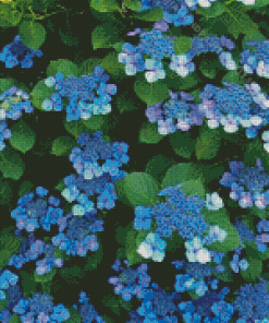 Bluebird Hydrangea Flowers Diamond Painting