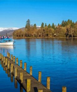 Bowness On Windermere Boat In Lake Diamond Painting