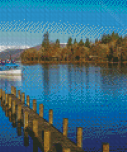 Bowness On Windermere Boat In Lake Diamond Painting