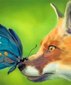 Butterfly And Fox Diamond Painting