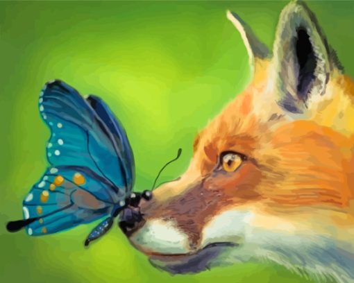 Butterfly And Fox Diamond Painting