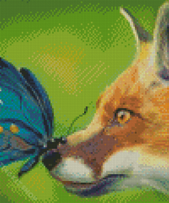 Butterfly And Fox Diamond Painting