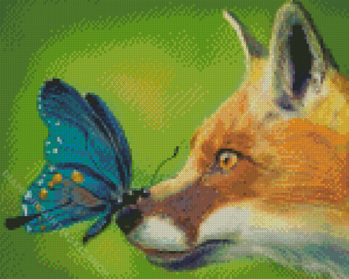 Butterfly And Fox Diamond Painting