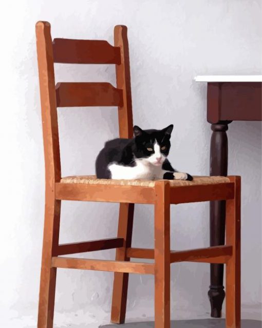 Cat On Chair Diamond Painting