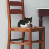 Cat On Chair Diamond Painting