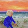 Child On Beach Diamond Painting