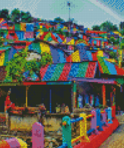 Colorful Indonesian Village Diamond Painting