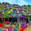 Colorful Indonesian Village Diamond Painting