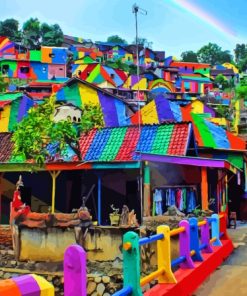 Colorful Indonesian Village Diamond Painting