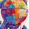 Colorful Death Star Space Diamond Painting