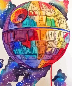 Colorful Death Star Space Diamond Painting